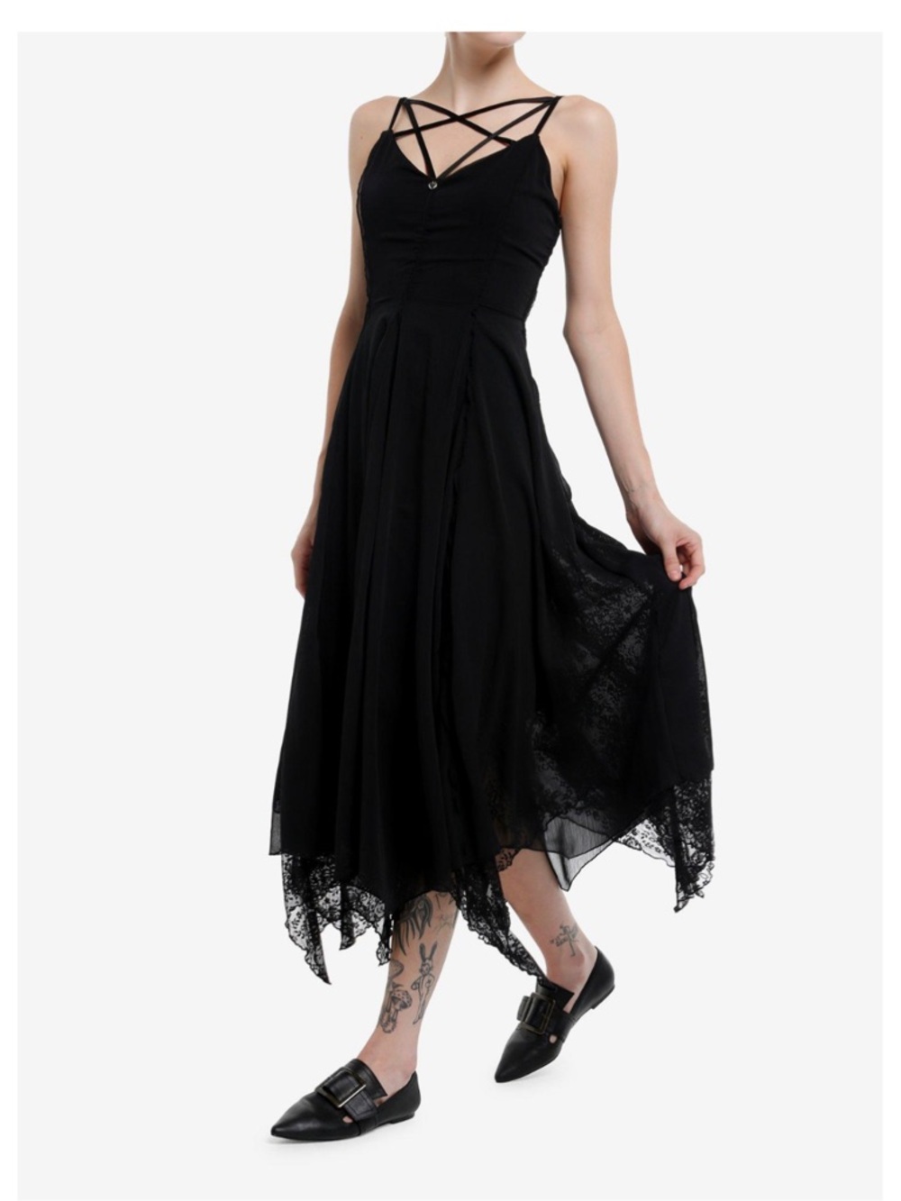 NWT 2X witchy goth Cosmic Aura black dress Hot Topic